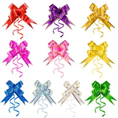 100 Pieces 10 Colors Pull Bows Small Ribbon Bows for Gift Present Wrapping Valentine's Day Mother's Day Wedding Christmas Thanksgivings Birthday New Year Party Baskets Bags Bottles Decorations