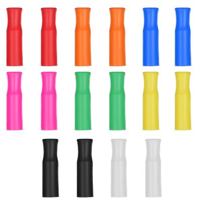 16 PCS Silicone Straw Tips for Metal Straws Reusable Straw Tip for 0.32" (8mm) Diameter Stainless Steel and Glass Straws
