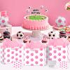 Pink Soccer Gift Bag Party Decorations Soccer Wrapping Paper Bags with Tissue Paper Greeting Card Birthday Party Favor Bag for Girls Kids Teens Sports Fan Sport Themed Team Supplies Decor Baby Shower view 2