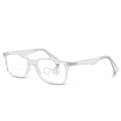DEBSPECS Bifocal Reading Glasses Dual Strength Lens, Rectangular Frame Screen & Reading Vision Lightweight Unisex Fit Clear By Debby Burk Optical