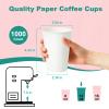 100 Pack 12 oz White Disposable Coffee Cups,White Hot/Cold Beverage Drinking Cup for Cold and Hot Drinks view 3