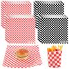 2000 Pcs Checkered Deli Laminated Paper, 11.6 x 11 in Sandwich Wrapping Paper Sheets, Red & Black Basket Liners for Burgers, Fries, Parties, Safe and Sanitary view 1