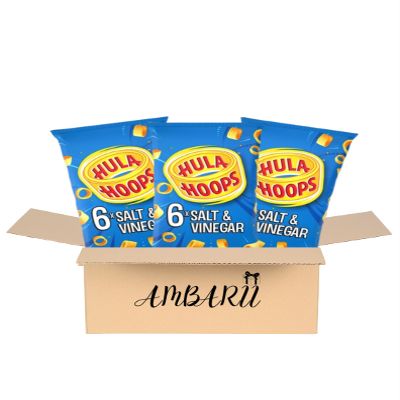 AMBARII KP Hula Hoops Salt and Vinegar 6 Pack x 3 Crisps, Potato Chips