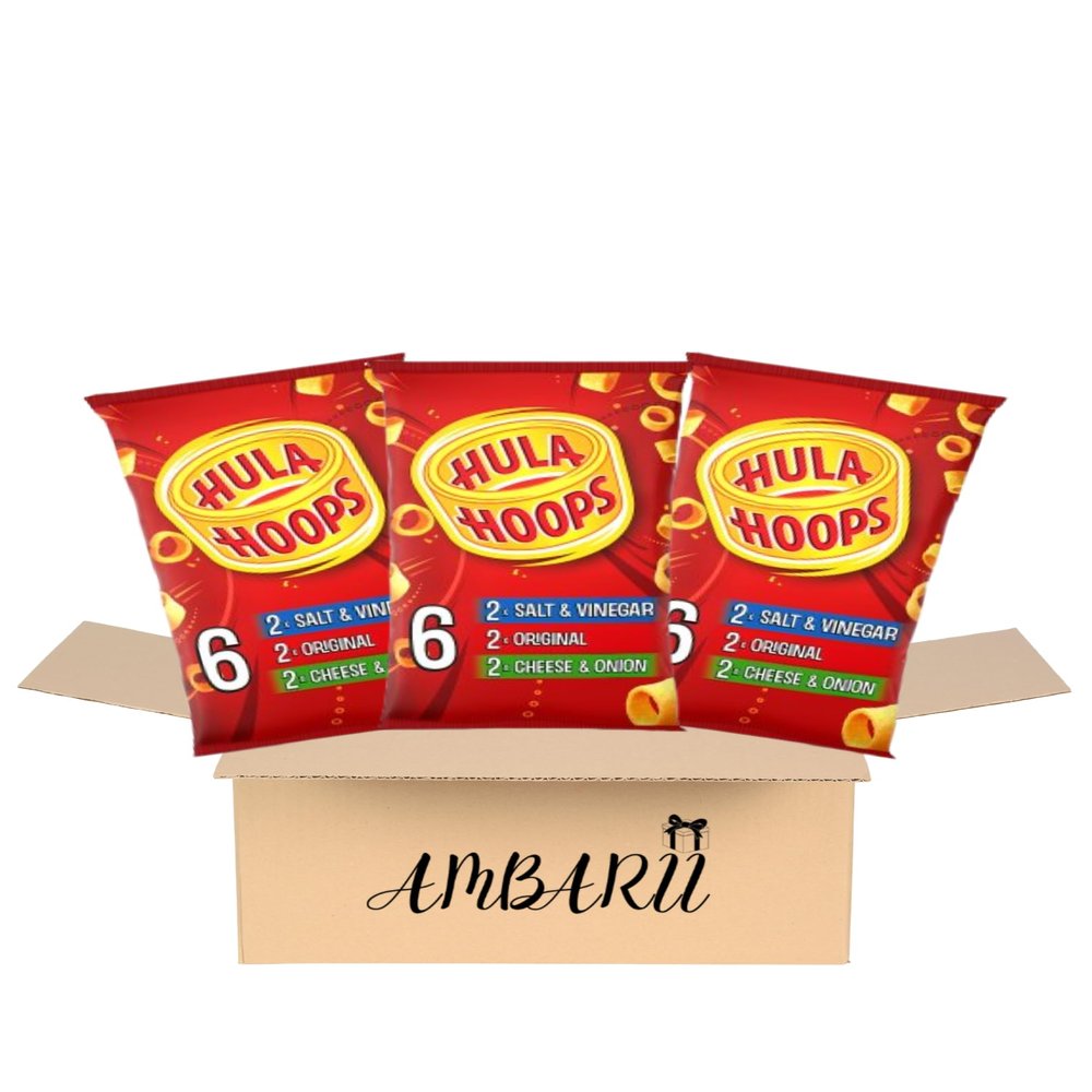 AMBARII KP Hula Hoops Assorted Classic Variety Crisps 6 Pack x 3, British Potato Chips