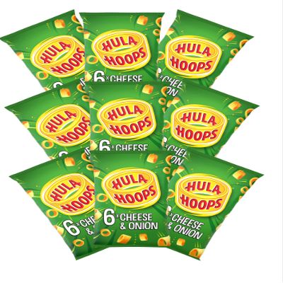 AMBARII KP Hula Hoops Cheese & Onion Crisps 6 Pack x 9, British Potato Chips X 2-18 SIX PACK IN TOTAL
