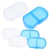 VALICLUD 6Pcs Small Medicine Box Organizer Portable Travel Pill Case Seal PP Material Two Compartments for Daily Vitamins and Medication Storage view 1