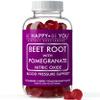 Be Happy Be You Beetroot with Pomegranate Gummies Nitric Oxide Booster & Blood Pressure Support Cherry Pomegranate Flavor Vegan, Gelatin-Free, Pectin-Based 90 Ct