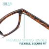 2SeeLife Oversized Blue Light TR-90 Reading Glasses for Men Medium Fit, Sturdy Frame, Spring Hinges, Premium Readers, Brown Tortoise, +2.50 view 4