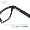 2SeeLife Oversized Blue Light TR-90 Reading Glasses for Men Medium Fit, Sturdy Frame, Spring Hinges, Premium Readers, Shiny Black, +2.75 view 4