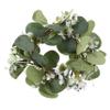 ABOOFAN Pillar Candle Wreath with Eucalyptus Leaves and Faux Berries Tear Resistant Candle Ring for Christmas and Holiday Party Centerpieces Reusable Home and Wedding Decor view 1