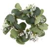 Hemobllo Harvest Eucalyptus Candle Wreath with Faux Berries and Leaves Pillar Candle Ring Decor for Christmas Table Thanksgiving Valentine Day Wedding and Home Party Centerpiece Nordic view 1