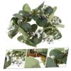 Hemobllo Harvest Eucalyptus Candle Wreath with Faux Berries and Leaves Pillar Candle Ring Decor for Christmas Table Thanksgiving Valentine Day Wedding and Home Party Centerpiece Nordic view 3