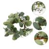 Hemobllo Harvest Eucalyptus Candle Wreath with Faux Berries and Leaves Pillar Candle Ring Decor for Christmas Table Thanksgiving Valentine Day Wedding and Home Party Centerpiece Nordic view 4