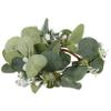 Cabilock Artificial Candle Leaf Wreath with Eucalyptus and Berry Accents Decorative Pillar Candle Ring for Christmas Thanksgiving Wedding Party Table Centerpiece and Decor view 1