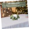 Cabilock Artificial Candle Leaf Wreath with Eucalyptus and Berry Accents Decorative Pillar Candle Ring for Christmas Thanksgiving Wedding Party Table Centerpiece and Decor view 3