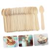 Healifty 100pcs Mini Wooden Dessert Spoons Biodegradable Cake and Ice Cream Spoons for Parties Restaurants Home Use Sturdy Disposable view 3