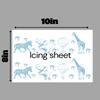 Safari Animal Cake Decorating Sheet, Blue Toile Pattern, 10x8 Inch Edible Icing Topper for Baby Shower view 2