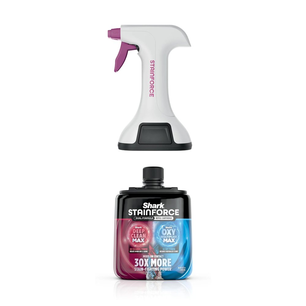 Shark StainForce Dual-Formula Refill Cartridge with Reusable Spray Head, Stain & Odor Remover for Shark StainForce Portable Stain Cleaner, for Carpet, Area Rug, Upholstery, Cars, 16.9oz, HXCM500S