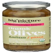 Big Picture Foods Olives Pitted Amfissa Green 7.8 oz (Pack of 8)
