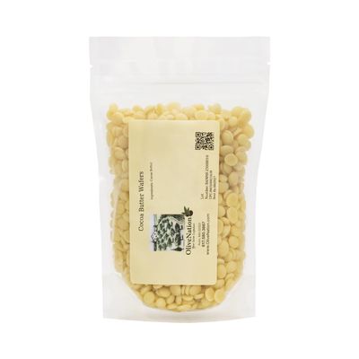 OliveNation Cocoa Butter Wafers - Edible Food Grade Cocoa Butter Drops for Confectionery, Candy, Molding, Thinning, Baking, Easy to Melt Round Chips 100% Natural Pure Cacao (8.00oz)