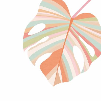 Paperproducts Design Pastel Leaf 3-Ply Beverage Napkins, 5-Inch, Multicolor, Pack of 20