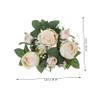 ABOOFAN Artificial Rose Candle Ring Wreath for Wedding Table Party Realistic Beige Floral Decorative Candle Holder Centerpiece view 3