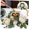 ABOOFAN Artificial Rose Candle Ring Wreath for Wedding Table Party Realistic Beige Floral Decorative Candle Holder Centerpiece view 4
