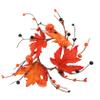Cabilock Thanksgiving Day Table Centerpiece Artificial Maple Leaf Candle Ring Wreath Realistic Fall Harvest Festival Decoration for Halloween Party Wedding Decorative Candle Holder view 1