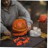 Cabilock Thanksgiving Day Table Centerpiece Artificial Maple Leaf Candle Ring Wreath Realistic Fall Harvest Festival Decoration for Halloween Party Wedding Decorative Candle Holder view 3