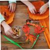 Cabilock Thanksgiving Day Table Centerpiece Artificial Maple Leaf Candle Ring Wreath Realistic Fall Harvest Festival Decoration for Halloween Party Wedding Decorative Candle Holder view 4