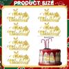 10 Pcs Merry Christmas Cake Topper Christmas Tree Elk Mirror Gold Acrylic Cupcake Topper Picks Cake Decorations for Xmas Holiday Party Supplies view 2