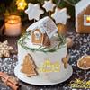 10 Pcs Merry Christmas Cake Topper Christmas Tree Elk Mirror Gold Acrylic Cupcake Topper Picks Cake Decorations for Xmas Holiday Party Supplies view 4