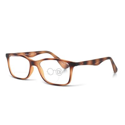 DEBSPECS Bifocal Reading Glasses Dual Strength Lens, Rectangular Frame Screen & Reading Vision Lightweight Unisex Fit Tortoise By Debby Burk Optical