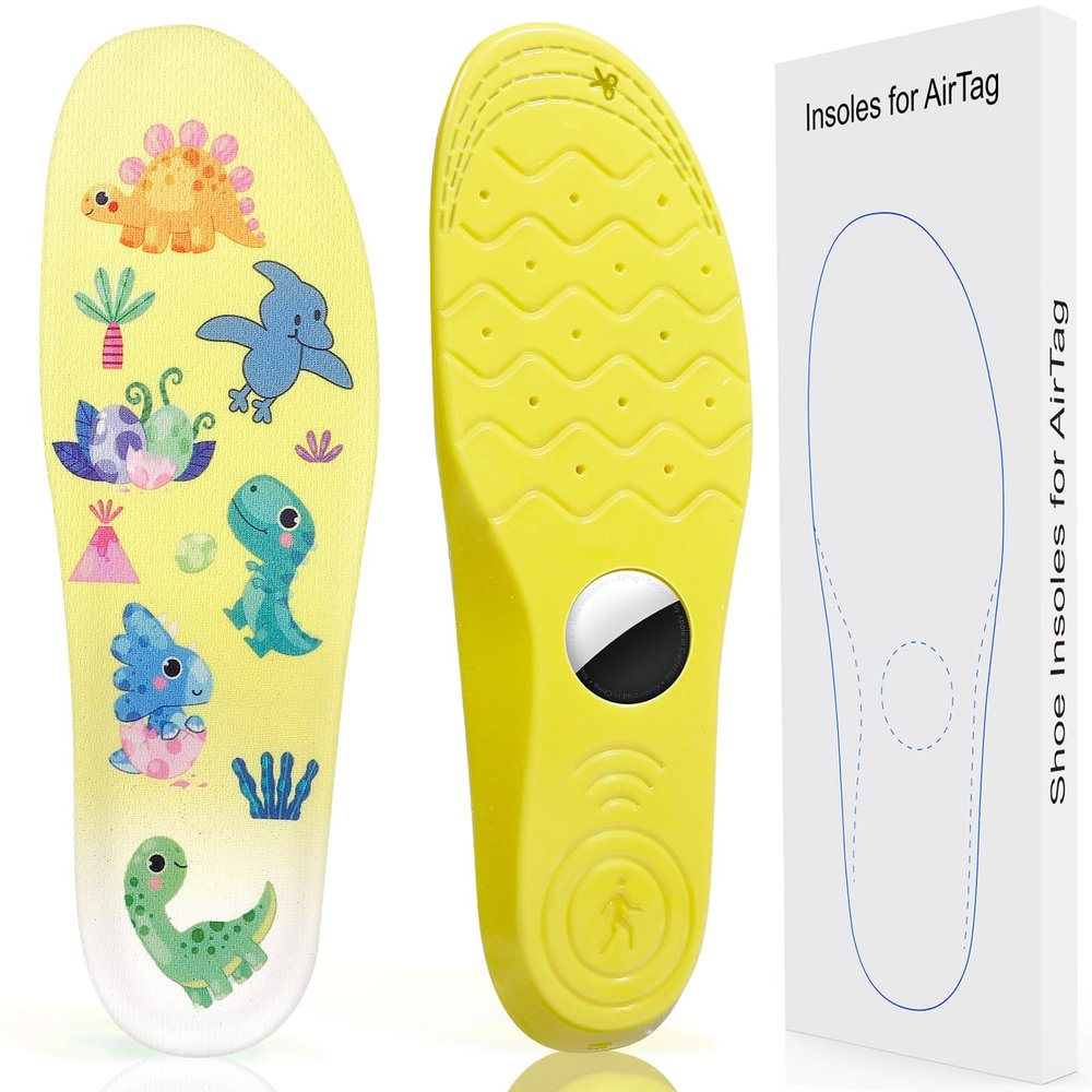 Insoles for Hidden Holder, Devise Case for Kids, Adults and Elderly, Comfortable Inserts for Shoes, Yellow (Foot:7.1-7.5IN/Insole:7.6-8.3IN/12.5C-1Y)