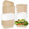 UCEHIPAW 110 Pcs Disposable Bowls with Lids 23 oz Rectangular Paper Food Containers for Diet Salad, Ice Cream, Yogurt, Party Food, Meal Prep view 1