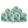 JWSDKNJ 8 Pcs Drawstring Gift Bags 4.9" X 6.7" Teal And Gold Marble Jewelry Pouches Shiny Wedding Party Favor Bags Reusable for Party, Christmas, DIY Craft view 1