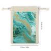 JWSDKNJ 8 Pcs Drawstring Gift Bags 4.9" X 6.7" Teal And Gold Marble Jewelry Pouches Shiny Wedding Party Favor Bags Reusable for Party, Christmas, DIY Craft view 2