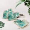 JWSDKNJ 8 Pcs Drawstring Gift Bags 4.9" X 6.7" Teal And Gold Marble Jewelry Pouches Shiny Wedding Party Favor Bags Reusable for Party, Christmas, DIY Craft view 4