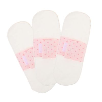 Baluue 3pcs Reusable Washable Menstrual Pads with Button Snaps Absorbent Cotton Panty Liners for Womens Daily Protection Soft Breathable Feminine Pads for Travel Outdoor and Postpartum