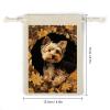 JWSDKNJ 8 Pcs Drawstring Gift Bags 4.9" X 6.7" Yorkshire Terrier in The Cave Jewelry Pouches Shiny Wedding Party Favor Bags Reusable for Party, Christmas, DIY Craft view 2