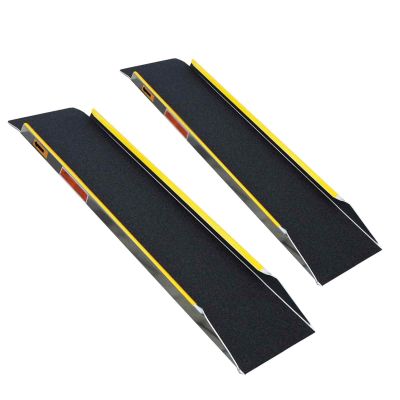 10in Aluminum Shed Ramps 2PCS, 39in, 47in, 59in Long Threshold Ramp 661Ib Capacity, Non-Slip Loading Ramps with Grit-Coated Surface Lightweight Sturdy(120cm/47in)
