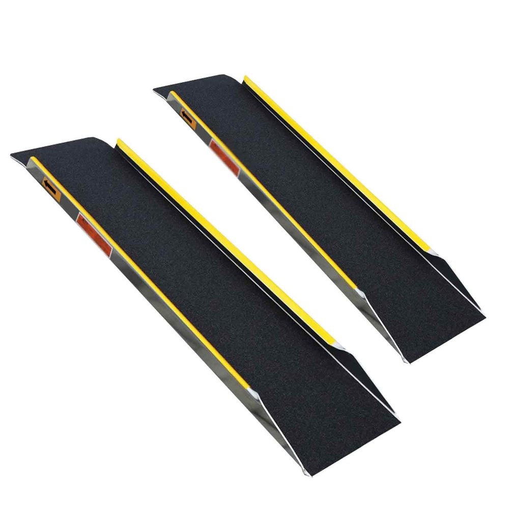 10in Aluminum Shed Ramps 2PCS, 39in, 47in, 59in Long Threshold Ramp 661Ib Capacity, Non-Slip Loading Ramps with Grit-Coated Surface Lightweight Sturdy(120cm/47in)