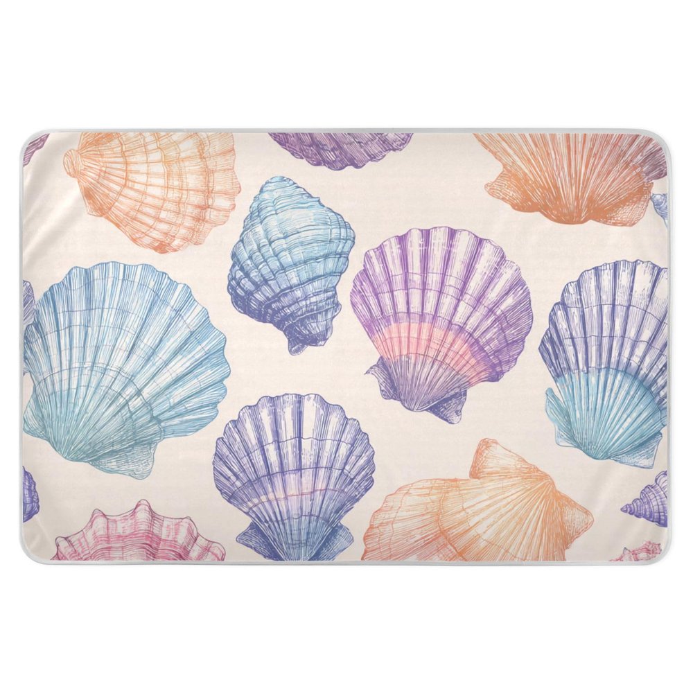 CuwrYet Waterproof Bed Pad Reusable Changing Pad Toddler Mattress Protector Large Pee Pad Baby Diaper Pad Soft Washable Liner Ocean Seashells