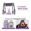 Montary Heavy-Duty Foldable Rollator Walkers with Seat for Seniors - 350lb Capacity, 8" All-Terrain Big Wheels & 6-Position Adjustable Height (Purple) view 4