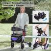 Montary Lightweight Foldable Rollator Walker for Seniors - 17.3" Big Seat, Anti-Tip Design, 8" All-Terrain Non-Slip Wheels & 6-Position Adjustable Height (Purple) view 3