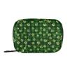 Eyanle Green Checkered Tiny Clovers Travel Pill Organizer Case Box Container Weekly Portable Vitamin Medicine Holder Storage Bag with Zipper Removable view 1