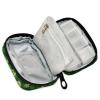 Eyanle Green Checkered Tiny Clovers Travel Pill Organizer Case Box Container Weekly Portable Vitamin Medicine Holder Storage Bag with Zipper Removable view 2