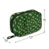 Eyanle Green Checkered Tiny Clovers Travel Pill Organizer Case Box Container Weekly Portable Vitamin Medicine Holder Storage Bag with Zipper Removable view 3