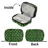 Eyanle Green Checkered Tiny Clovers Travel Pill Organizer Case Box Container Weekly Portable Vitamin Medicine Holder Storage Bag with Zipper Removable view 4