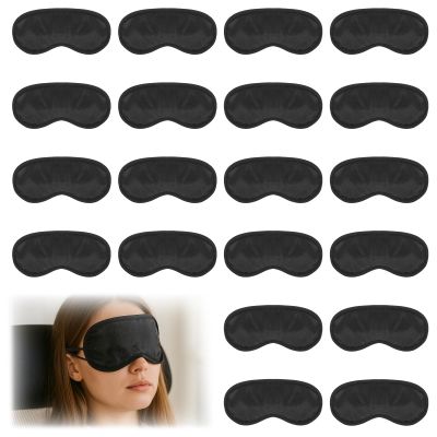 20Pcs Eye Mask Sleep Masks Bulk Blindfolds for Party Games with Adjustable Strap and Nose Pad for Women Men Kids, Black Blindfold for Kids